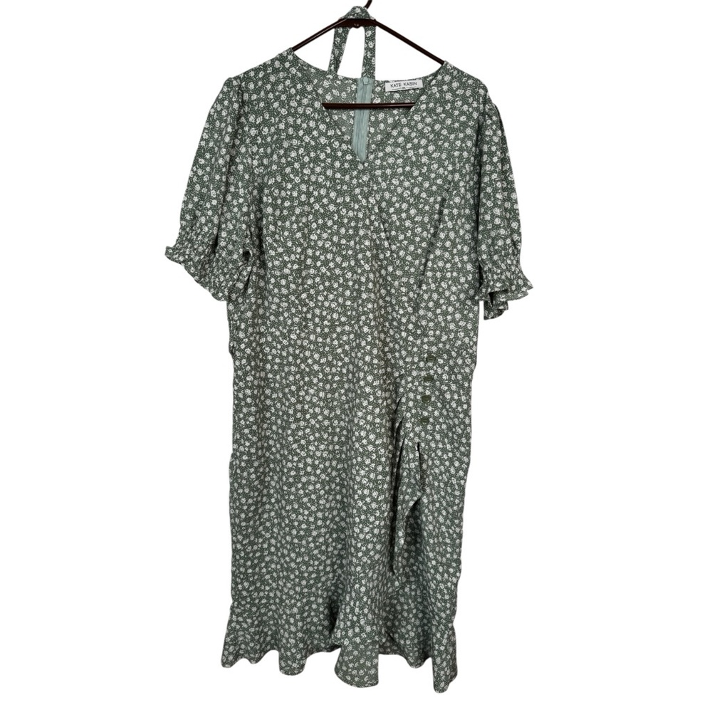 Kate Kasin Floral Green Dress